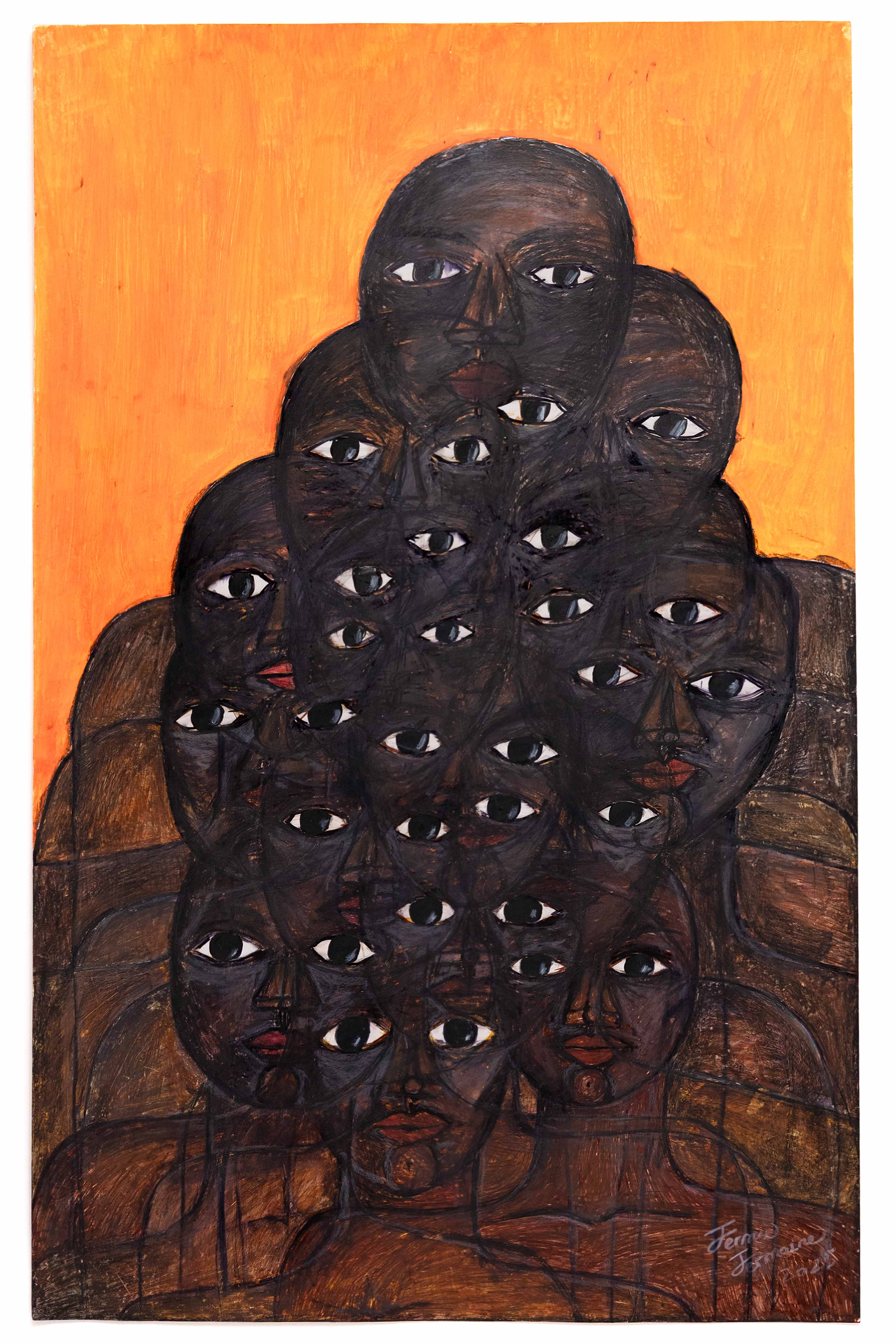 Mixed media artwork on paper by Jermie Jermaine, surrealist visual artist based in Guanajuato, Mexico